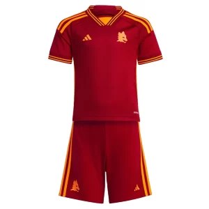 Koszulka AS Roma Dziecięca Główna 2023 2024 – Krótki Rękaw （+ Krótkie Spodenk）